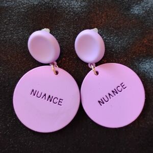 purple earrings dangle drop round womens pierced fashion statement jewelry